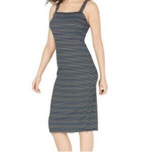 Ultra Flirt Junior T-Shirt Dress Blue Horizontal Stripe Size Large